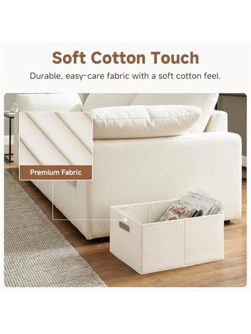 Fabric Storage Bins for Shelves, Large, 2-Pack Basket for Organizing Clothes